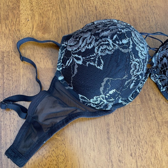 La SENZA BEYOND SEXY Padded Strappy Lacy Mesh Corset Push-Up Size 34DD - Picture 5 of 16